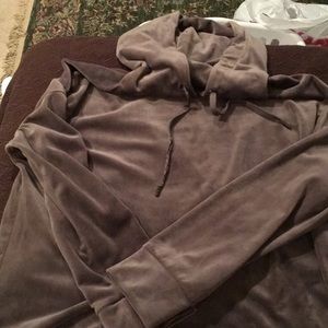 Stunning soft taupe velour hoodie